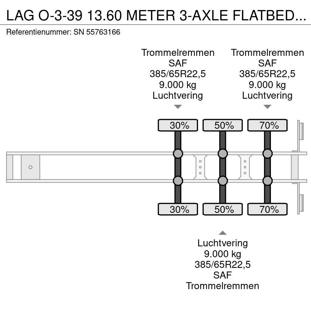 LAG O-3-39 13.60 METER 3-AXLE FLATBED (4 IDENTICAL UNI Напівпричепи-платформи/бічне розвантаження