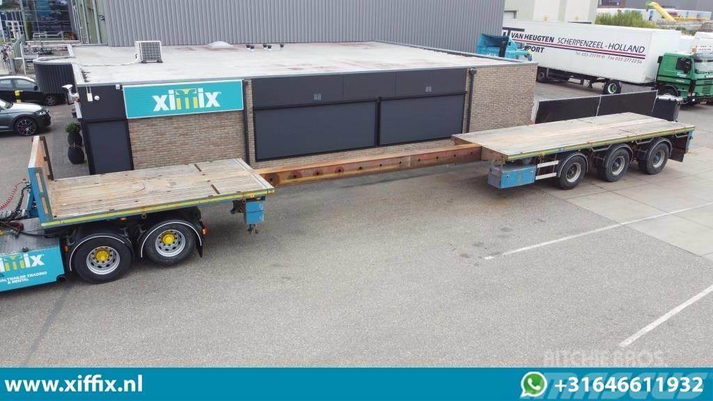 Floor 3-axle flat extendable trailer, 2x hydr. steering Напівпричепи-платформи/бічне розвантаження