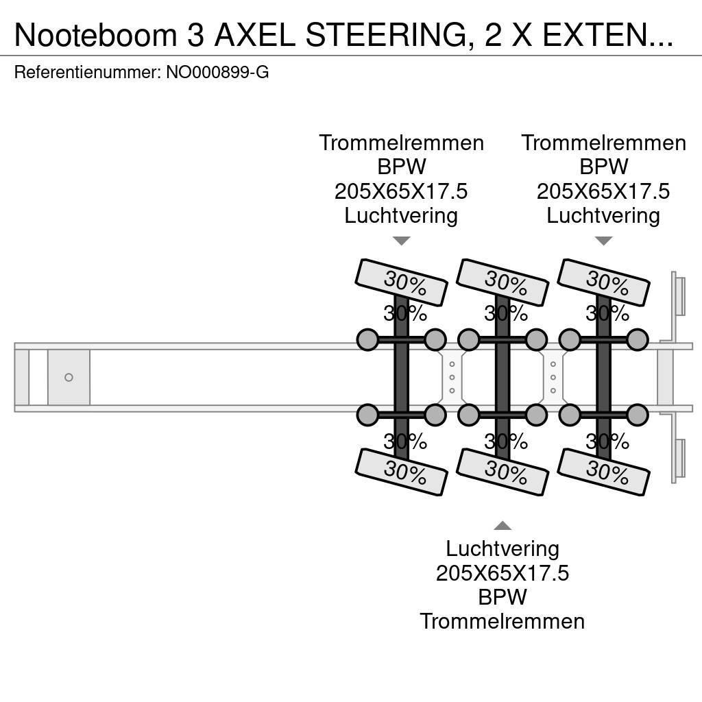Nooteboom 3 AXEL STEERING, 2 X EXTENDABLE, LENGTH 10.9 M + 8 Низькорамні напівпричепи