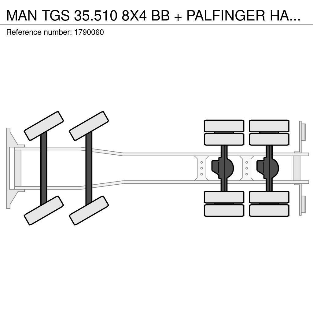 MAN TGS 35.510 8X4 BB + PALFINGER HAAKARMSYSTEEM + PAL Автокрани