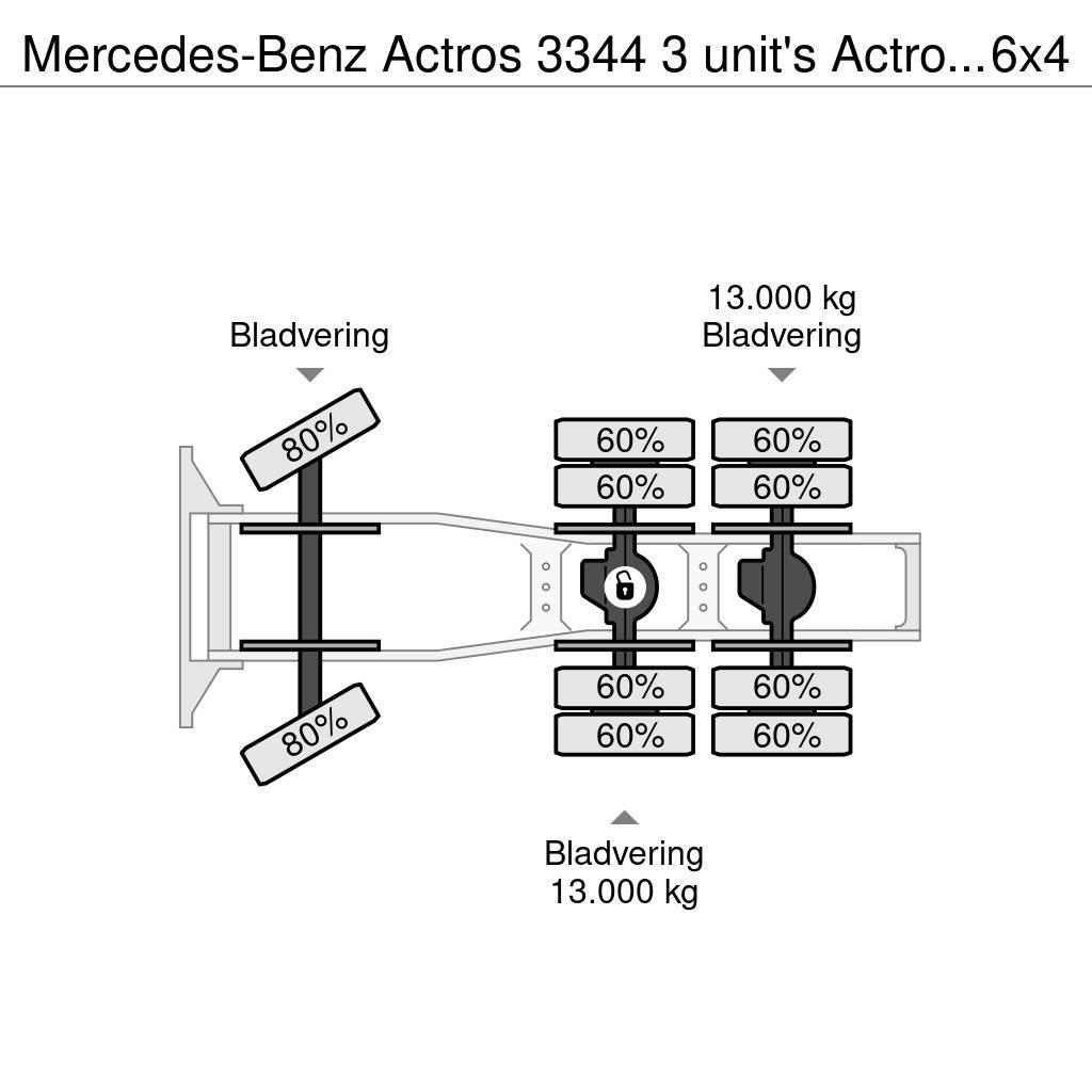 Mercedes-Benz Actros 3344 3 unit's Actros 3344 6x4 Kippydraulik Тягачі