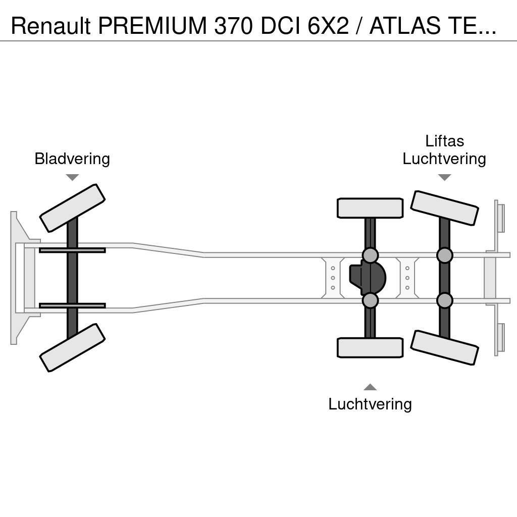 Renault PREMIUM 370 DCI 6X2 / ATLAS TEREX 240.2 E-A4 / 24 Вантажівки-платформи/бокове розвантаження