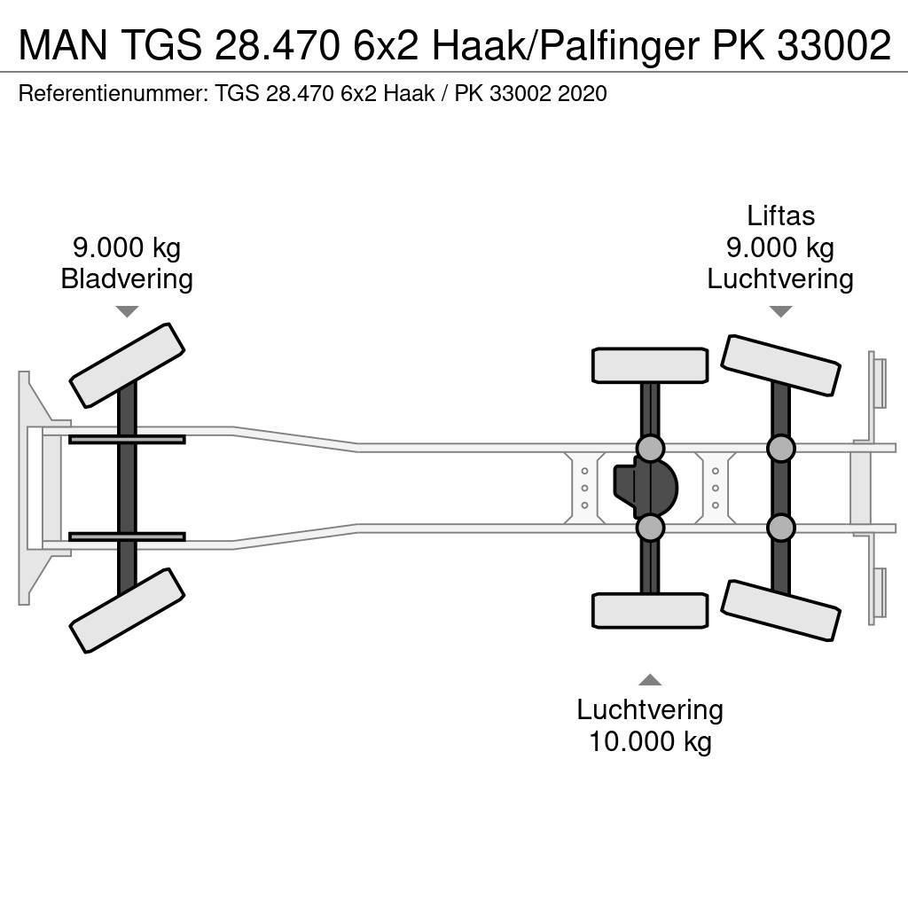 MAN TGS 28.470 6x2 Haak/Palfinger PK 33002 Вантажівки з гаковим підйомом