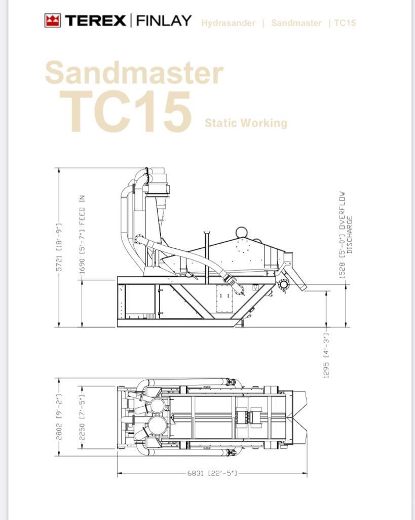 Terex Finlay TC 15 sandmaster Hydrocyklon odwadniacz Установки для виготовлення заповнювача