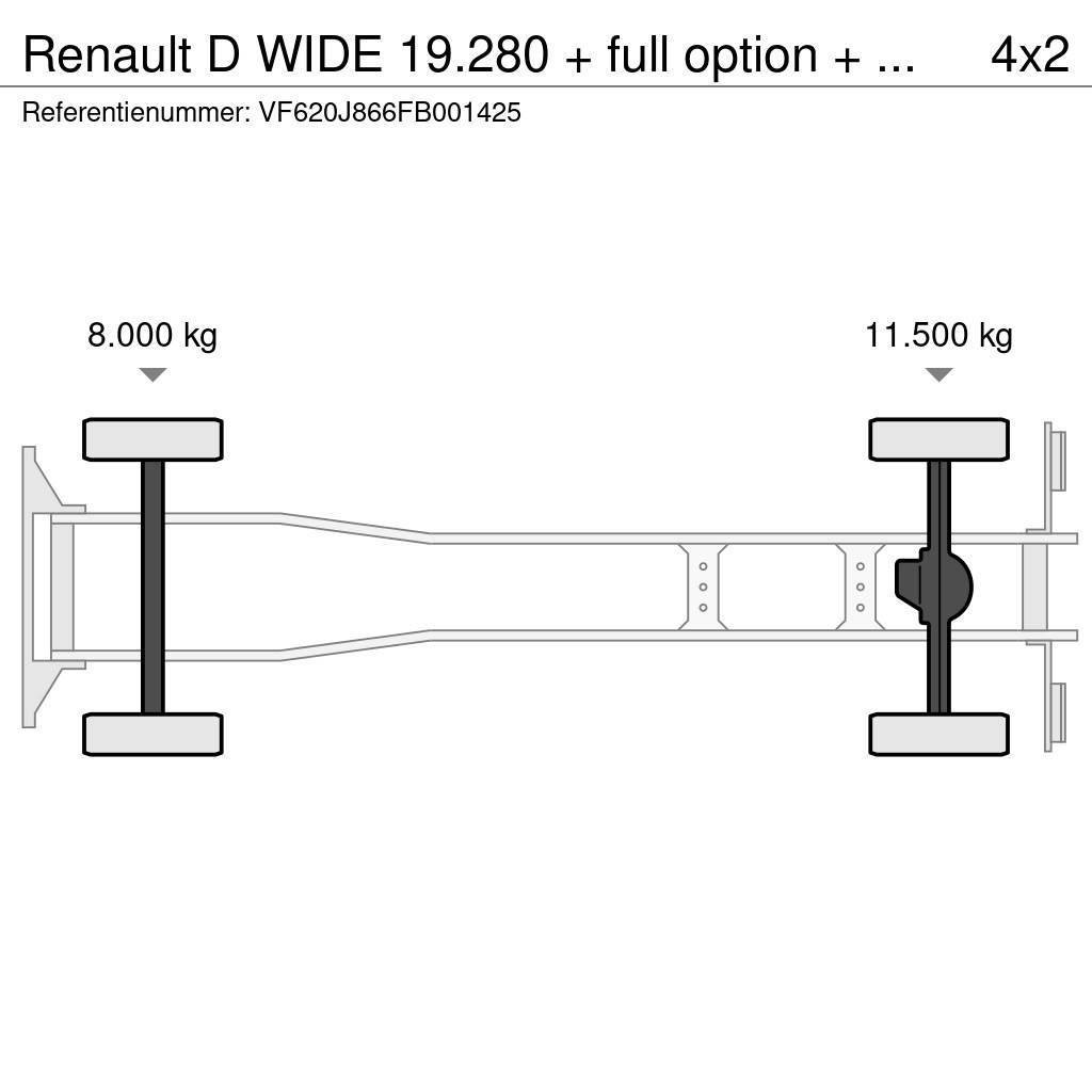 Renault D WIDE 19.280 + full option + REMOTE + EURO 6 HIAB Скіпові навантажувачі