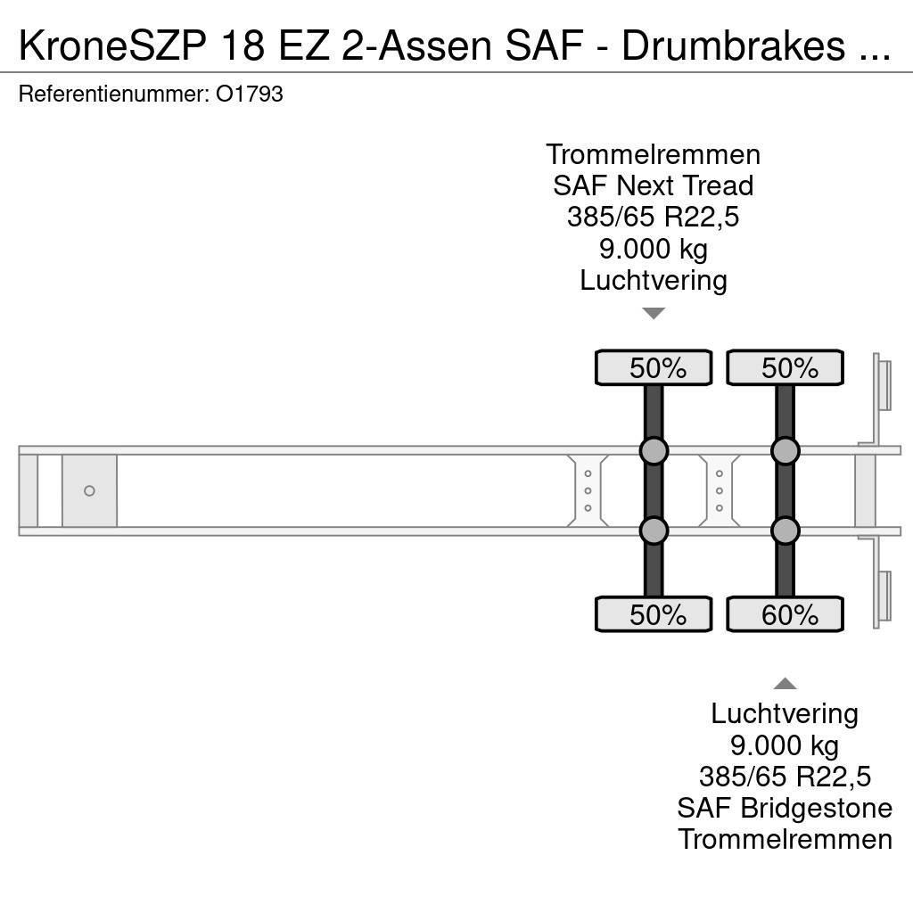 Krone SZP 18 EZ 2-Assen SAF - Drumbrakes - 20FT connecti Напівпричепи для перевезення контейнерів
