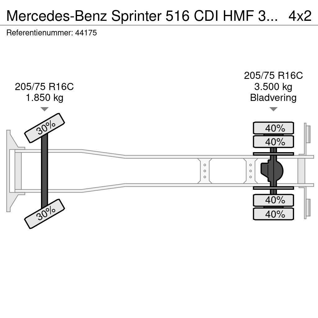 Mercedes-Benz Sprinter 516 CDI HMF 3 Tonmeter laadkraan автокрани