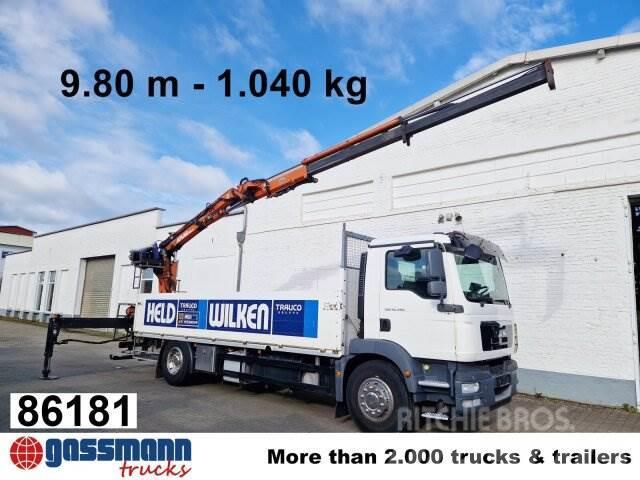 MAN TGM 18.340 4x2 BL, Atlas Ladekran 135.2 V, 9.8m - Вантажівки-платформи/бокове розвантаження