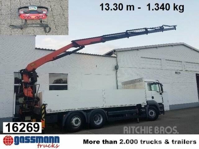 MAN TGS26.360LL 6x2,Baustoff,Kran Palfinger PK24001 Вантажівки-платформи/бокове розвантаження