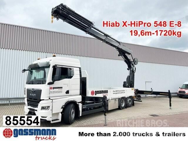MAN TGX 26.510 6x2-4 LL, Heckkran Hiab X-HiPro 548 Вантажівки-платформи/бокове розвантаження
