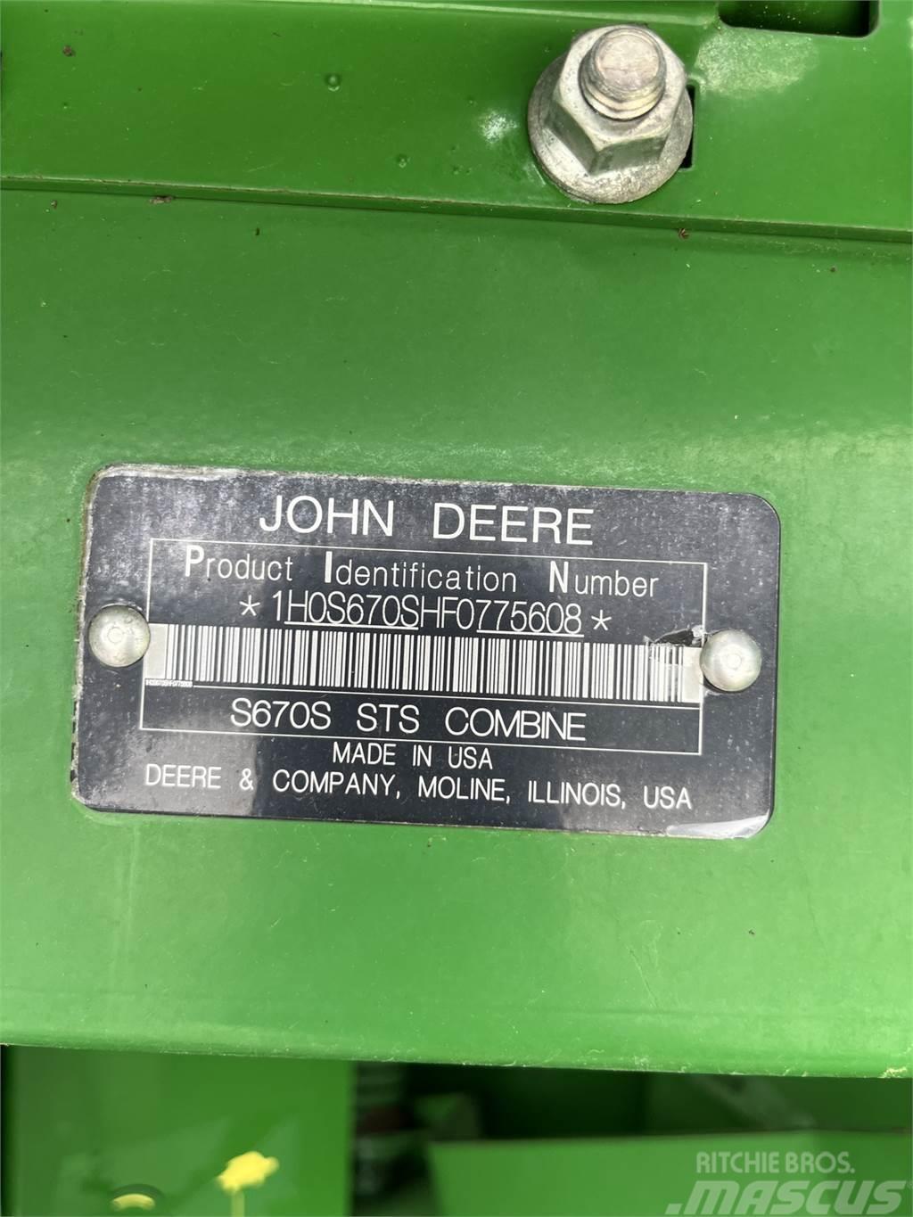 John Deere S670 Зернозбиральні комбайни
