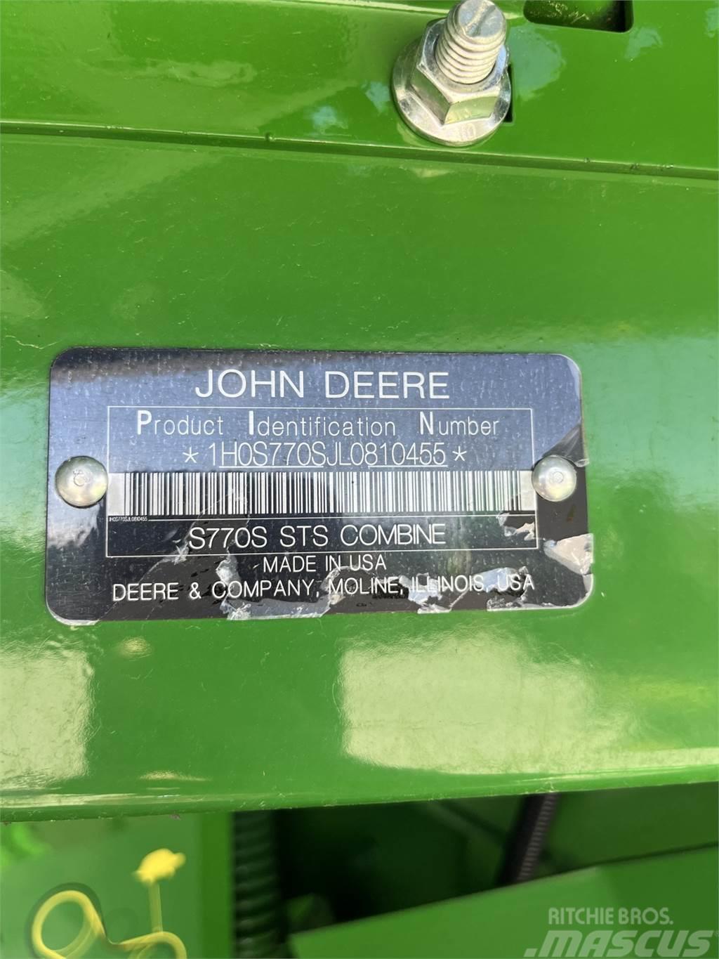 John Deere S770 Зернозбиральні комбайни