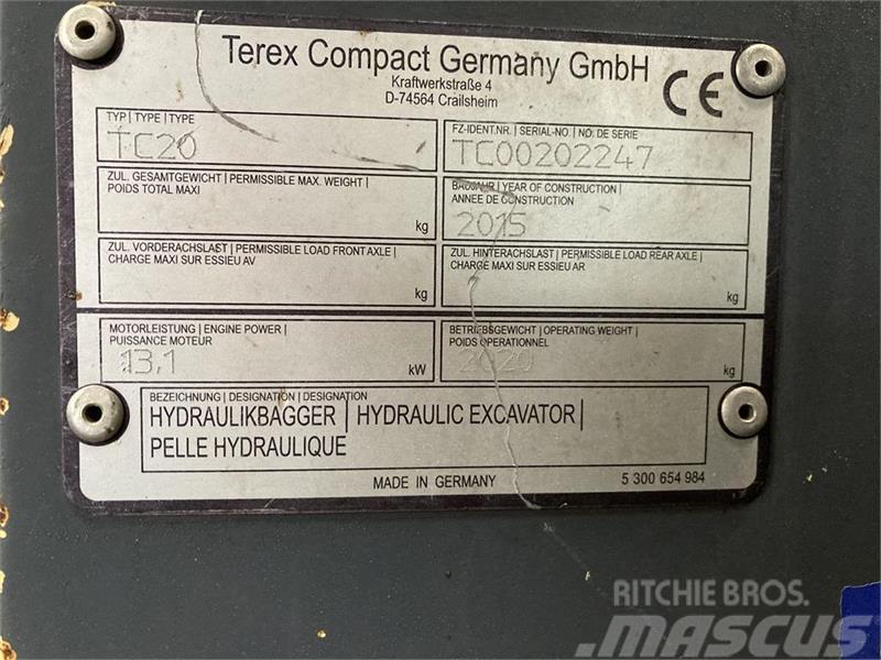 Terex TC20 Міні-екскаватори < 7т