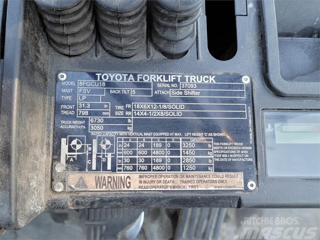 Toyota 8FGCU18 Газові навантажувачі