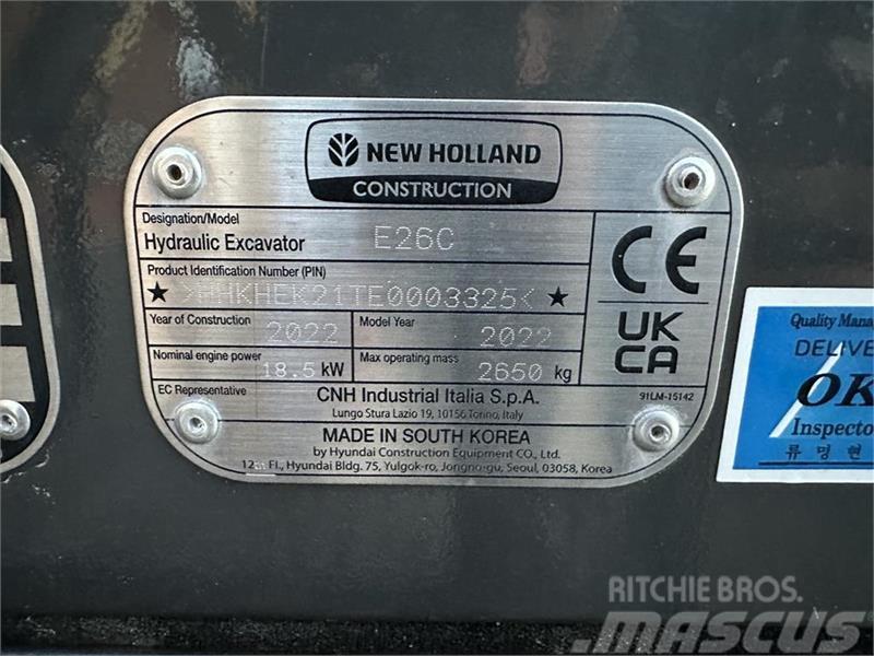 New Holland E26C Міні-екскаватори < 7т