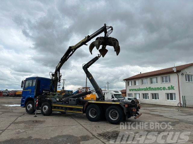 MAN TGA 41.460 for containers and scrap + crane 8x4 Вантажівки з гаковим підйомом