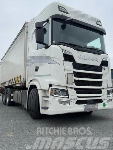 Scania R450 6X2 BDF WAP MIT ANHÄNGER Тентовані вантажівки