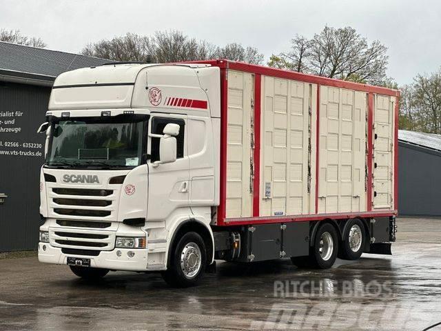 Scania R490 EU6 6x2 4.Stock Menke m. Hubdach &amp; Tränke Автотранспорт для перевезення тварин