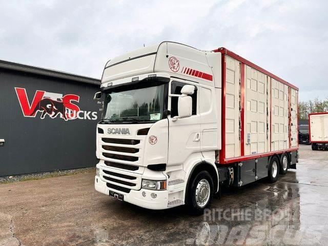 Scania R490 EU6 6x2 4.Stock Menke m. Hubdach &amp; Tränke Автотранспорт для перевезення тварин