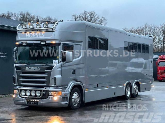 Scania R500 V8 Pferdetransporter Pop Out Roelofsen Auf. Автотранспорт для перевезення тварин