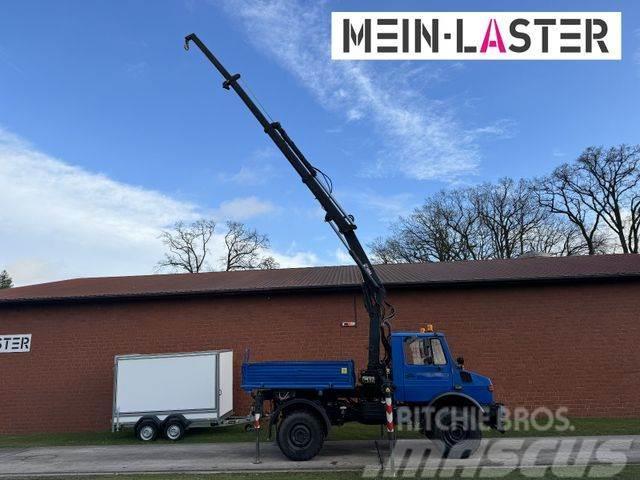 Unimog U 1250 Hiab Kran 13 m max. 4,5 t Zapfwelle Автокрани