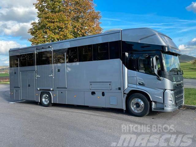 Volvo FM 380, 5 Pferde,Wohnung m Pop Out Автотранспорт для перевезення тварин