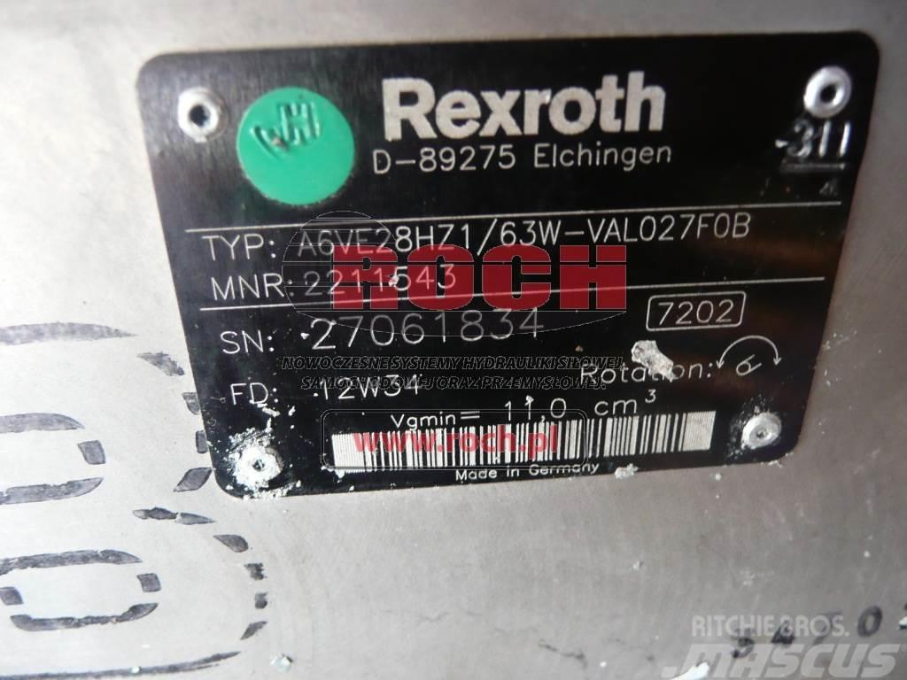 Rexroth A6VE28HZ1/63W-VAL027F0B 2211543 Двигуни