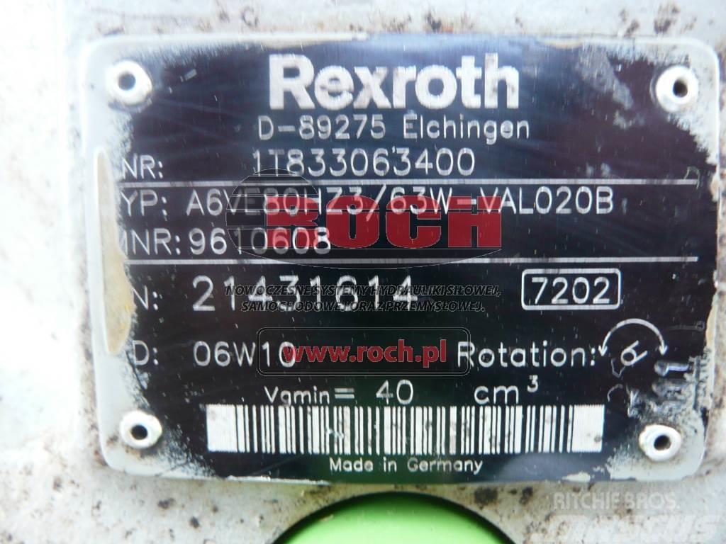 Rexroth A6VE80HZ3/63W-VAL020B 9610608 1T833063400 Двигуни