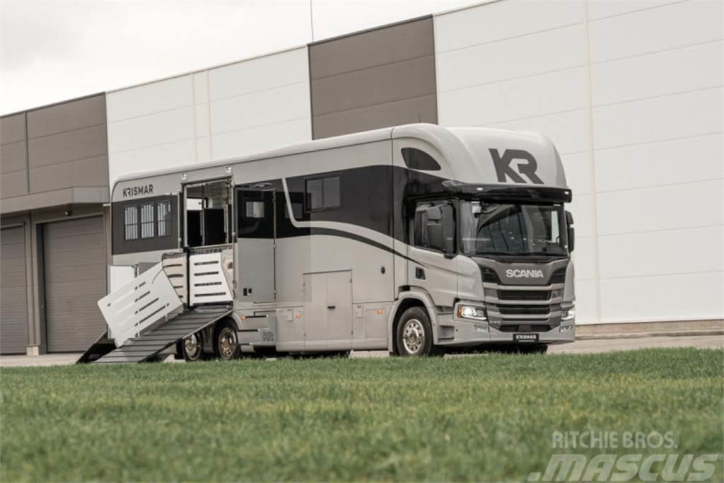Scania P410 6x2*4 KRISMAR 6 hästar Автотранспорт для перевезення тварин