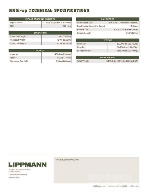Lippmann 5165i WP Роздрібнювачі
